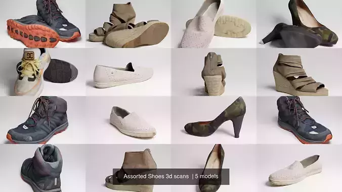Assorted Shoes 3d scans 