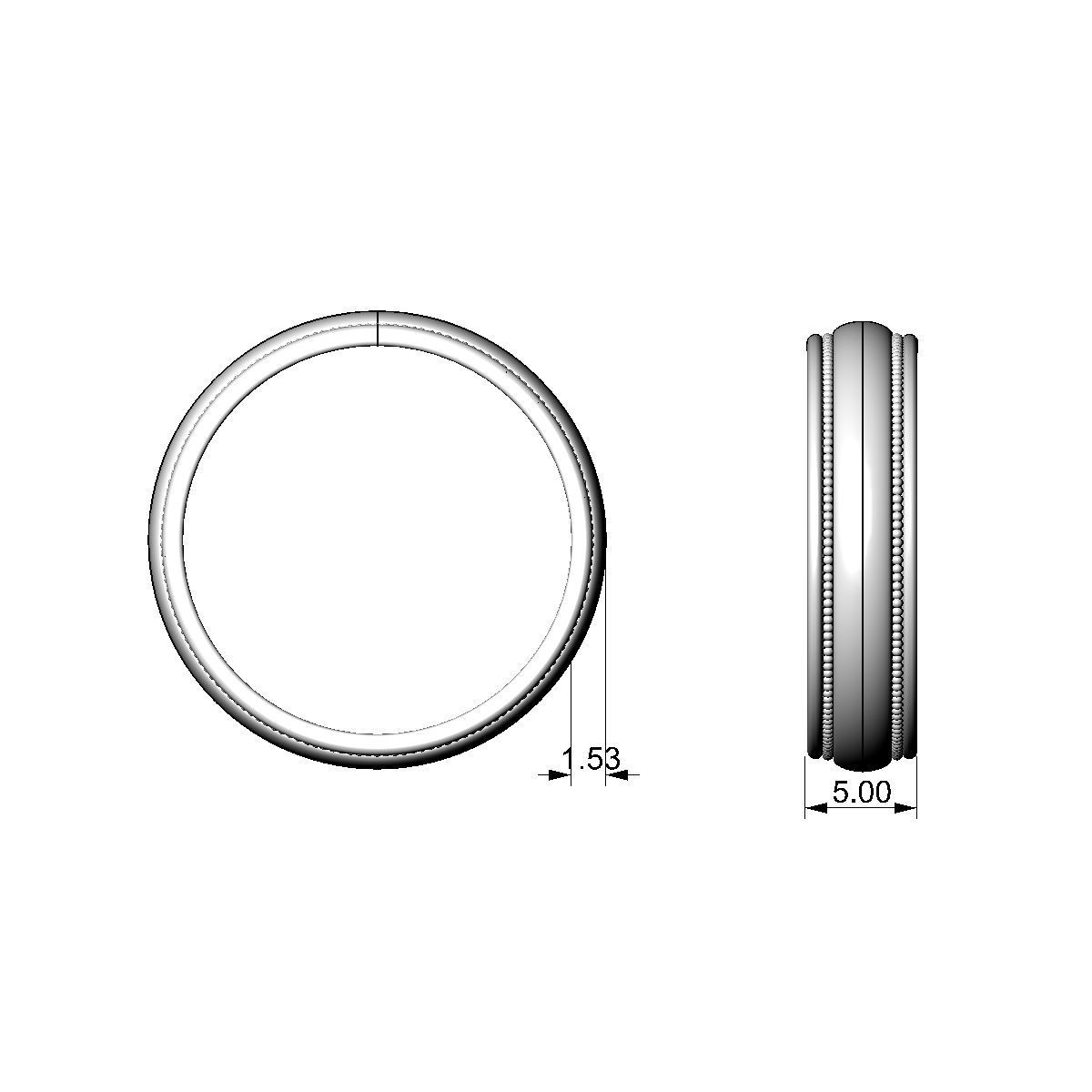 N029 Set of Wedding rings 3D print model_4