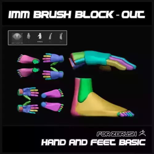 IMM BRUSH PACK - HANDS AND FEETS FOR ZBRUSH 3D model