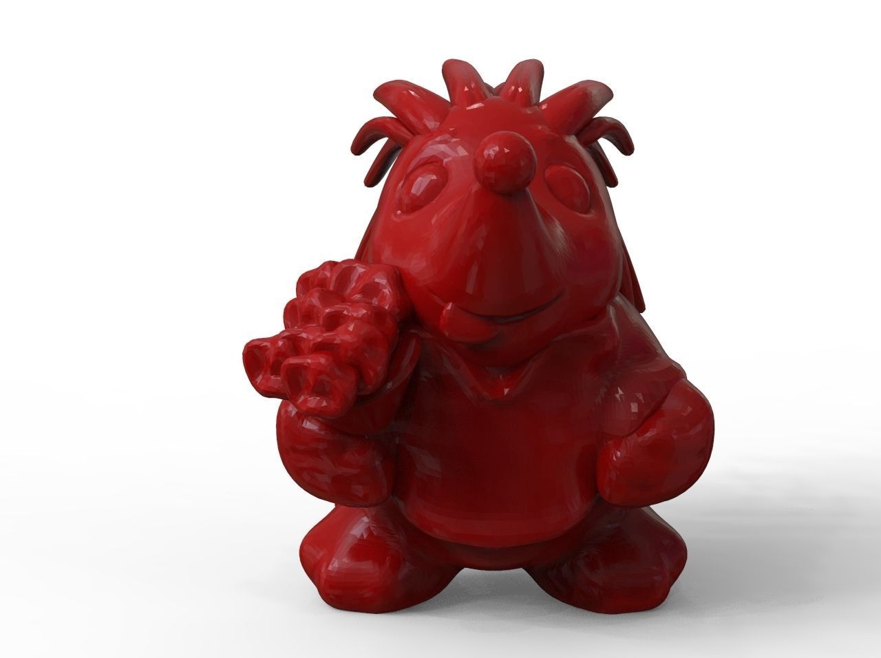 hedgehog figurine holding flower 3D print model_1