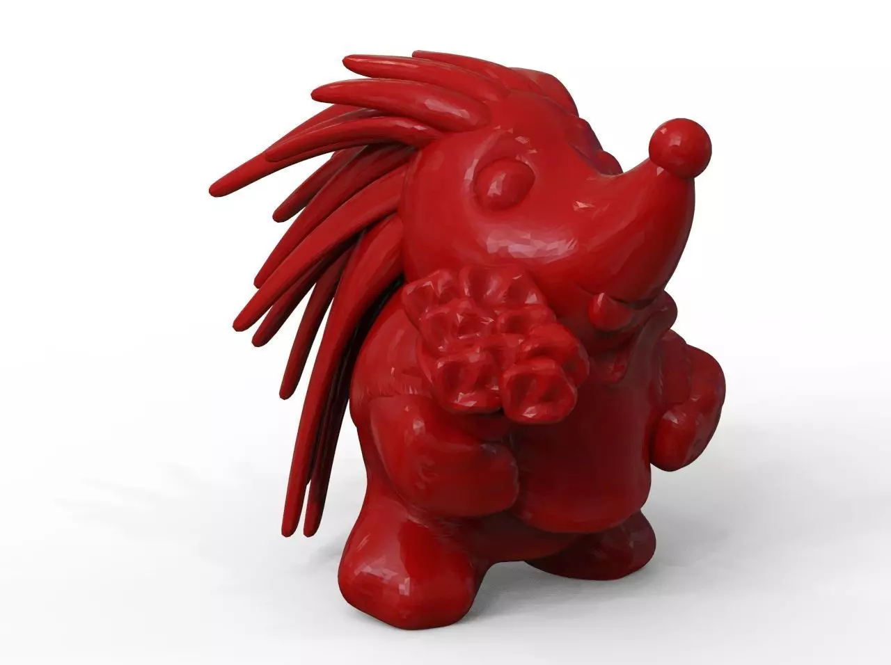 hedgehog figurine holding flower 3D print model_0