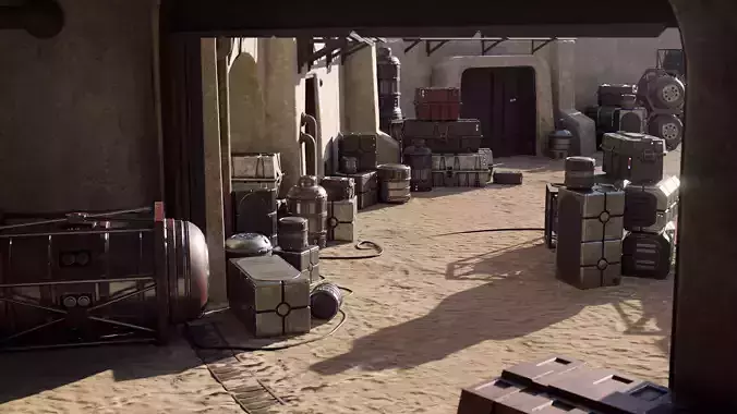 Star Wars Crates and Barrels 33 Variants - 3D Asset Kit PBR Low-poly 3D model