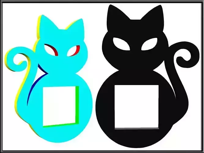 Cat Halloween Ornament - Square Hole