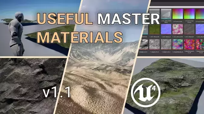 Unreal Engine 4 - Useful Master Materials Updated Version Low-poly 3D model Unreal Engine 4 - Useful Master Materials Updated Version Low-poly 3D model
