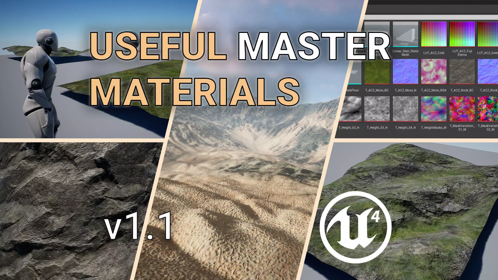Unreal Engine 4 - Useful Master Materials Updated Version Low-poly 3D model_0