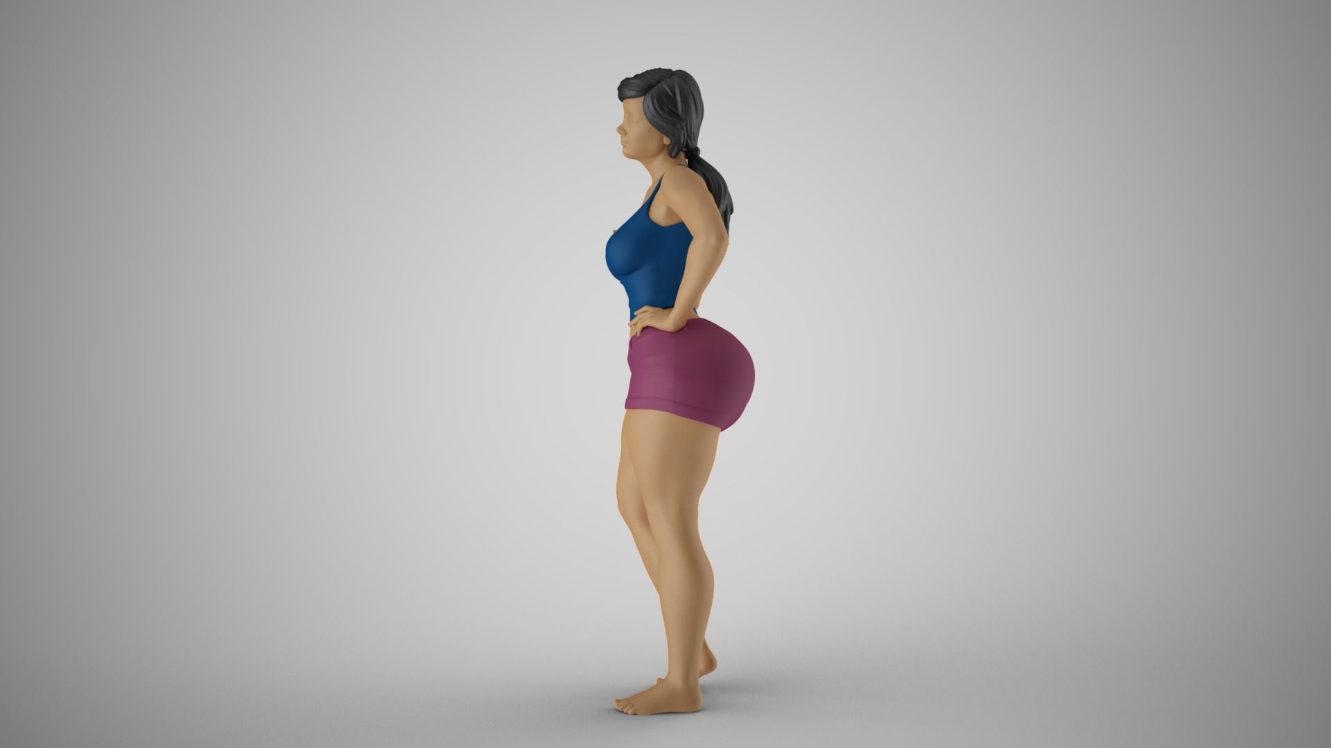 Woman Standing Chat 2 3D print model_5
