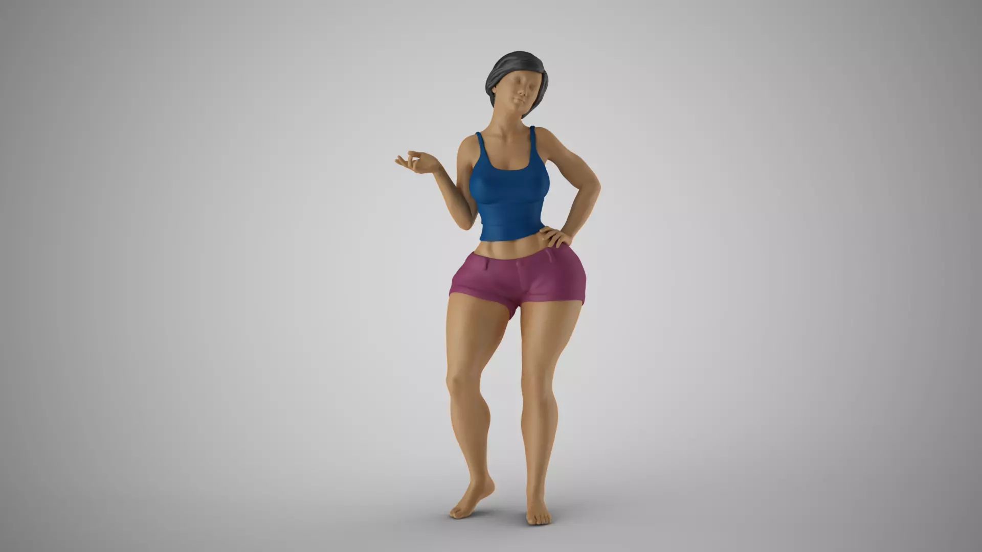 Woman Standing Chat 2 3D print model_0