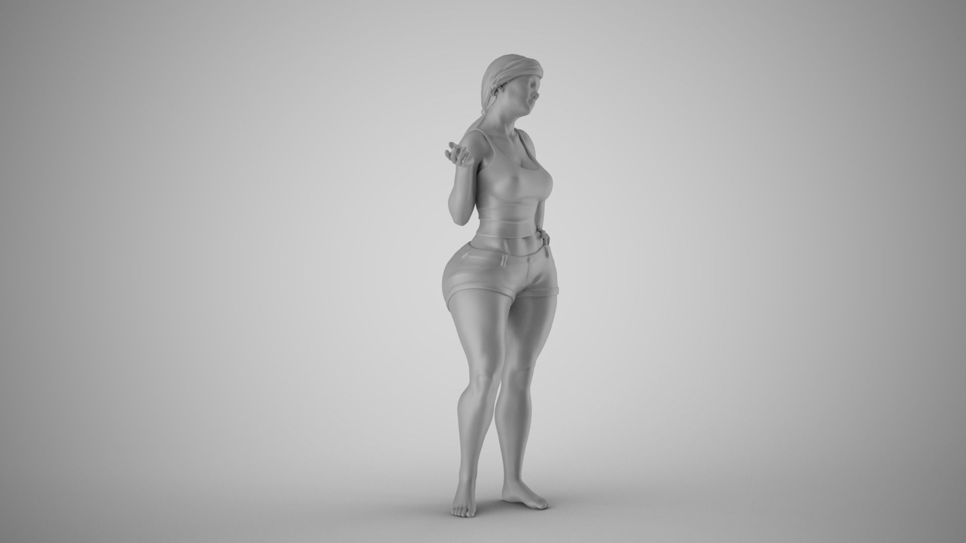 Woman Standing Chat 2 3D print model_1