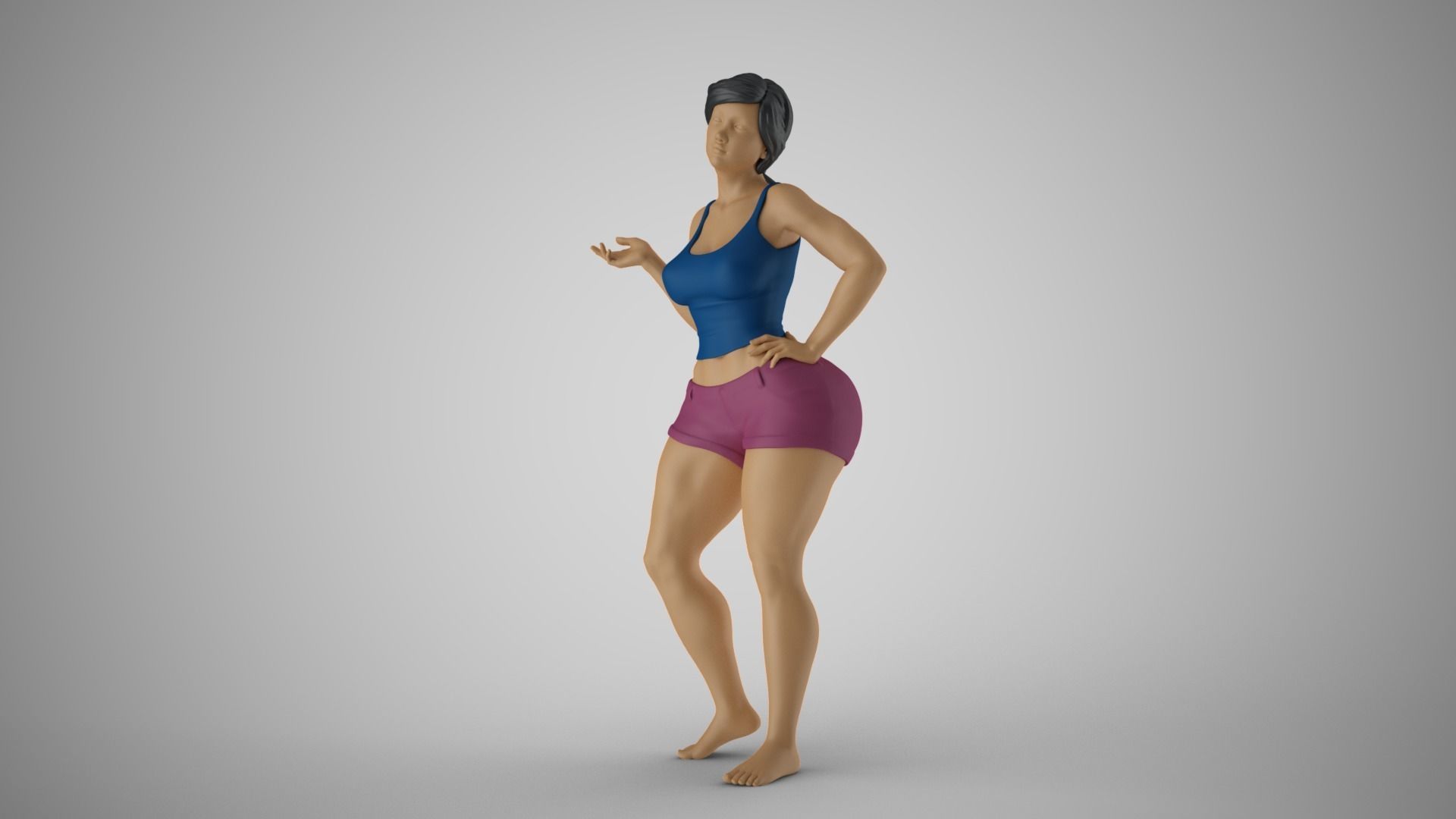 Woman Standing Chat 2 3D print model_4