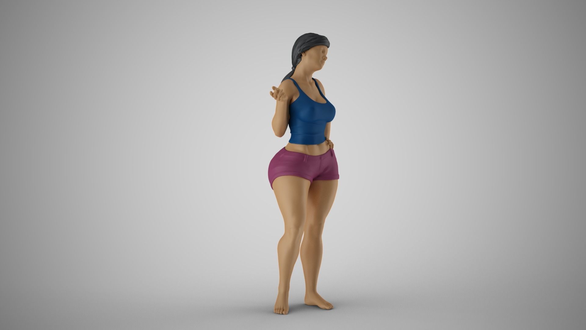 Woman Standing Chat 2 3D print model_10