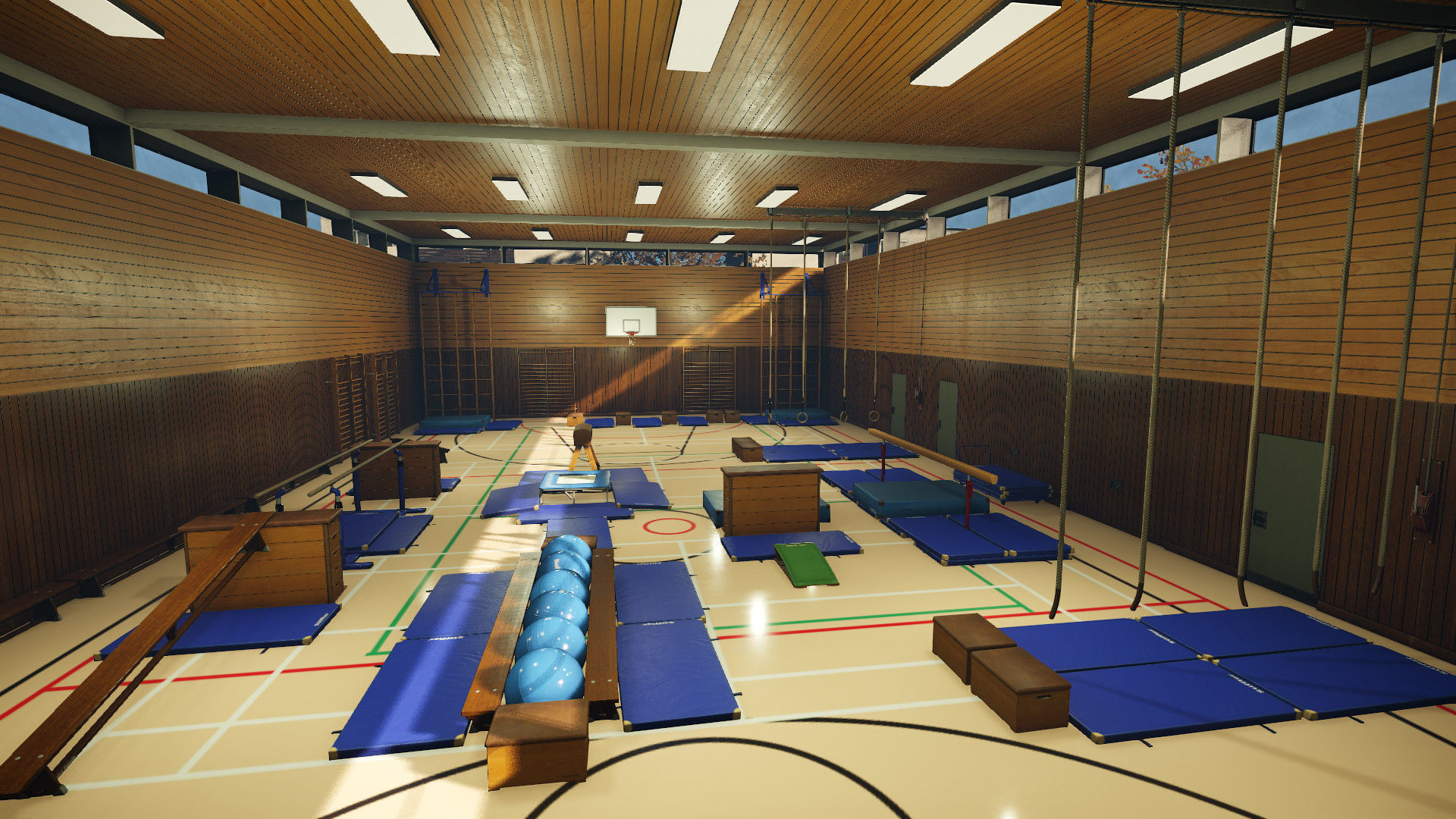 Low-Poly School Gym Pack Low-poly 3D model_1