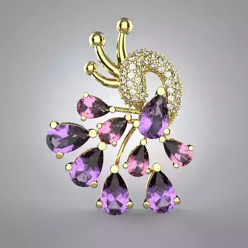 peacock pendant 3D print model