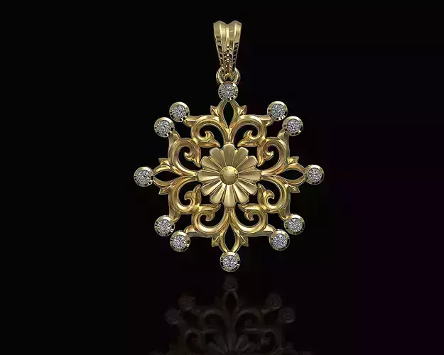 Gothic floral pendant