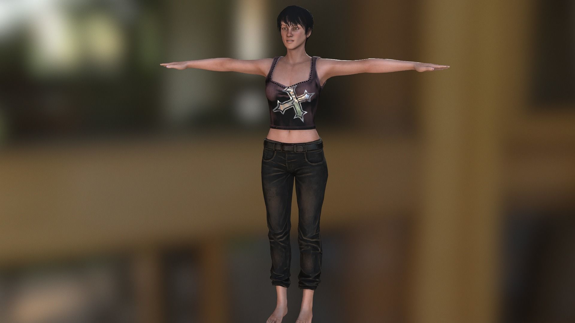 Jane Character - Support Me by Order Low-poly 3D model_6