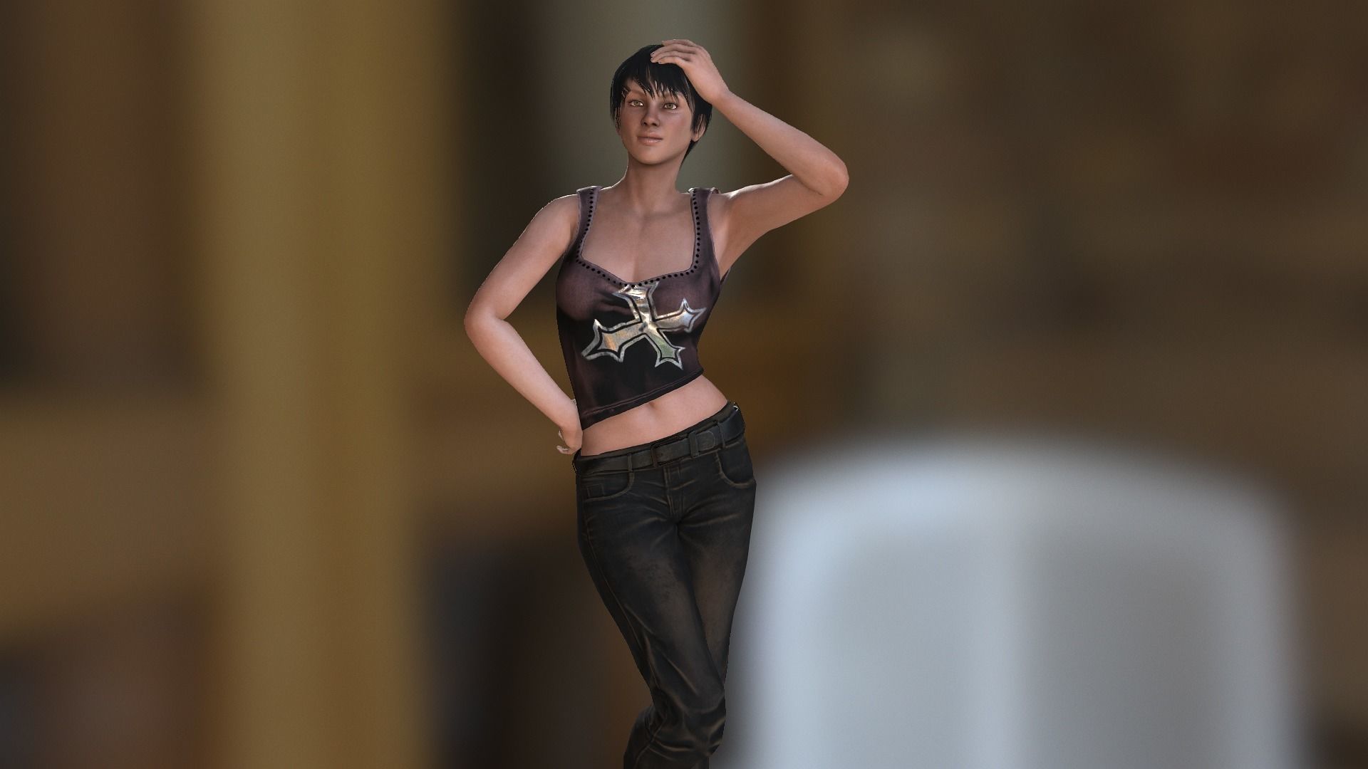 Jane Character - Support Me by Order Low-poly 3D model_1