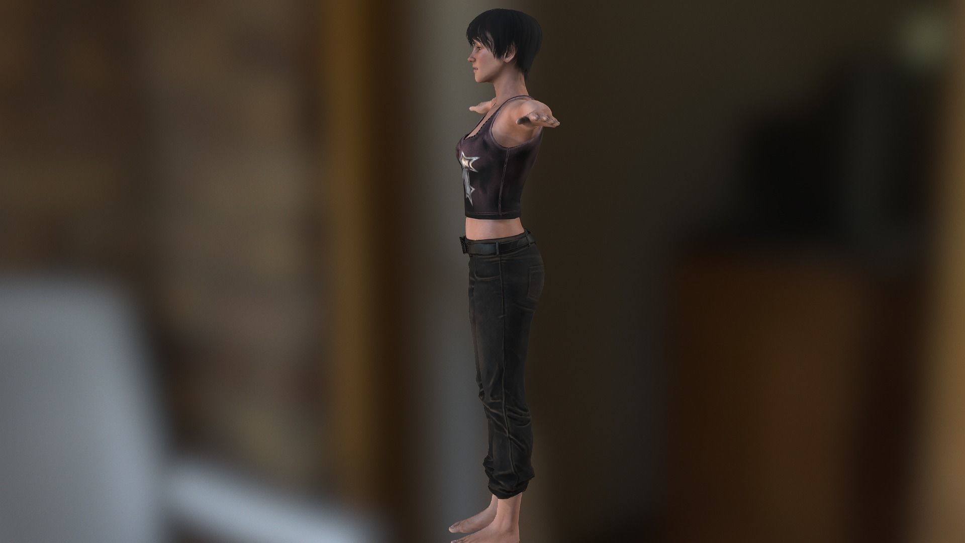 Jane Character - Support Me by Order Low-poly 3D model_8