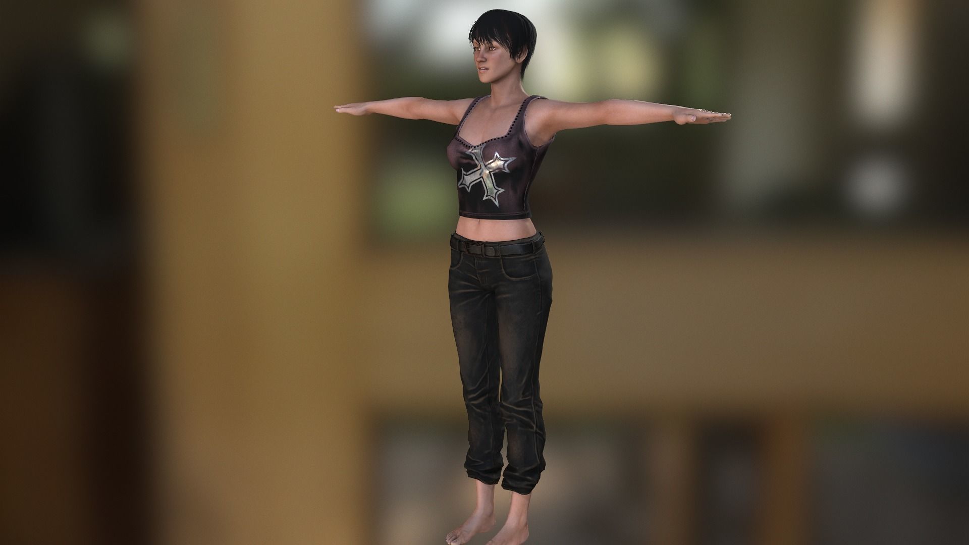 Jane Character - Support Me by Order Low-poly 3D model_7