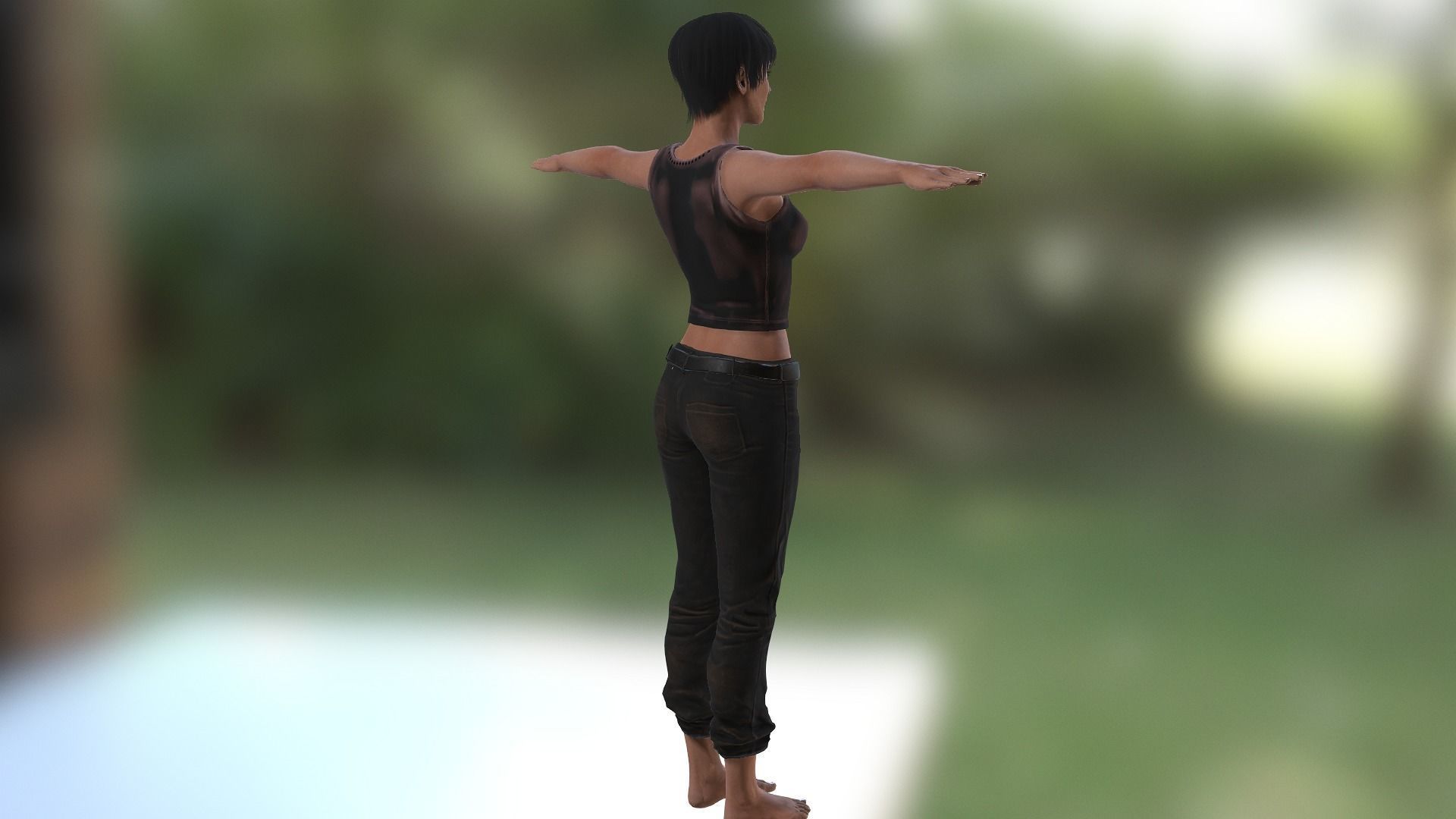 Jane Character - Support Me by Order Low-poly 3D model_11