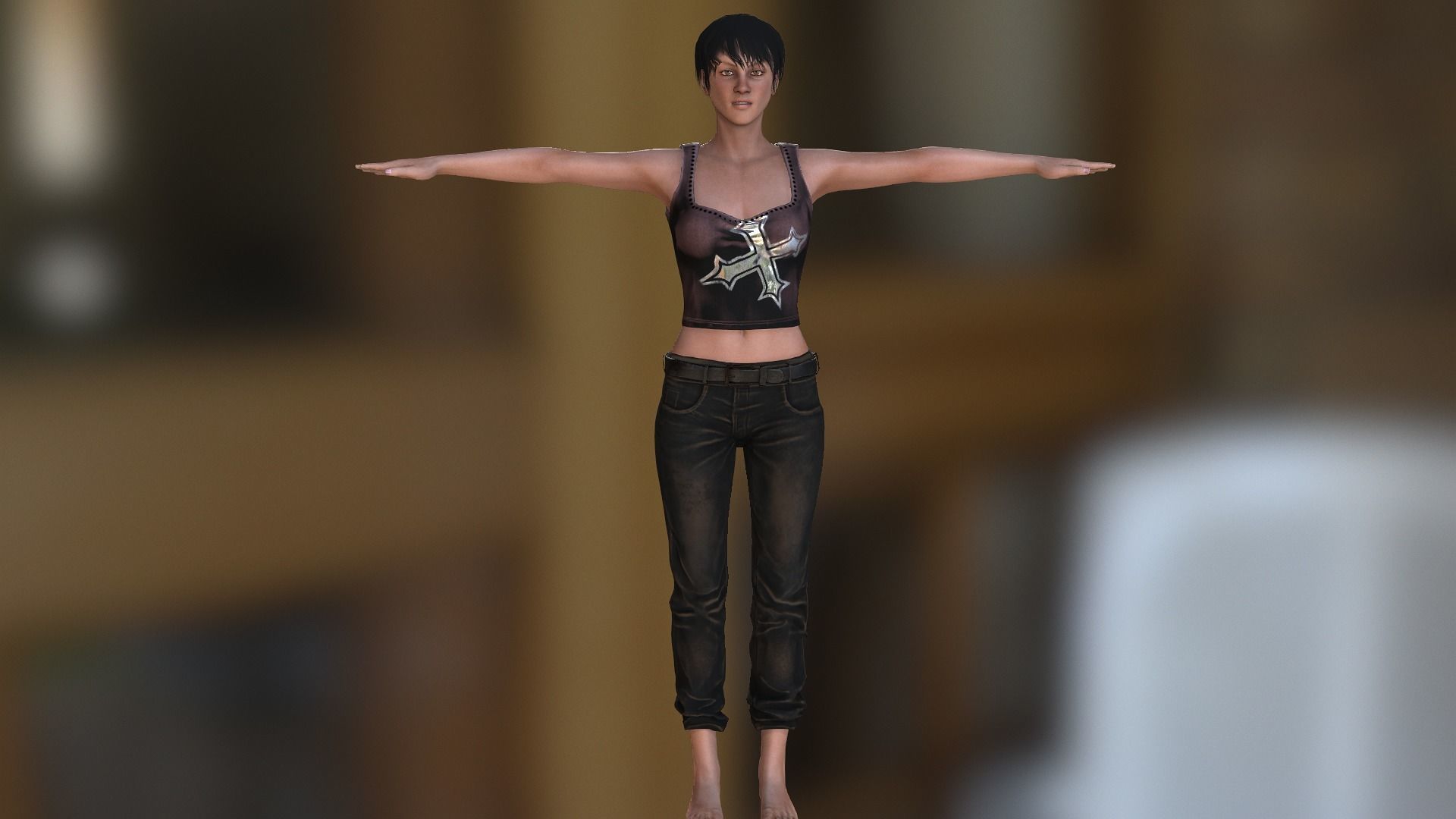 Jane Character - Support Me by Order Low-poly 3D model_5