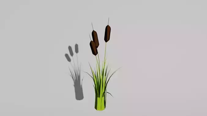 Origami Cattail Reed Low-poly 3D model