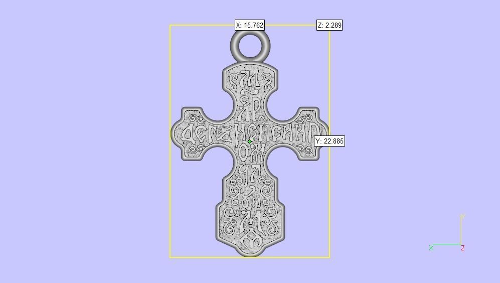 Krest-cross 3D print model gold cross pendant 3D print model_3