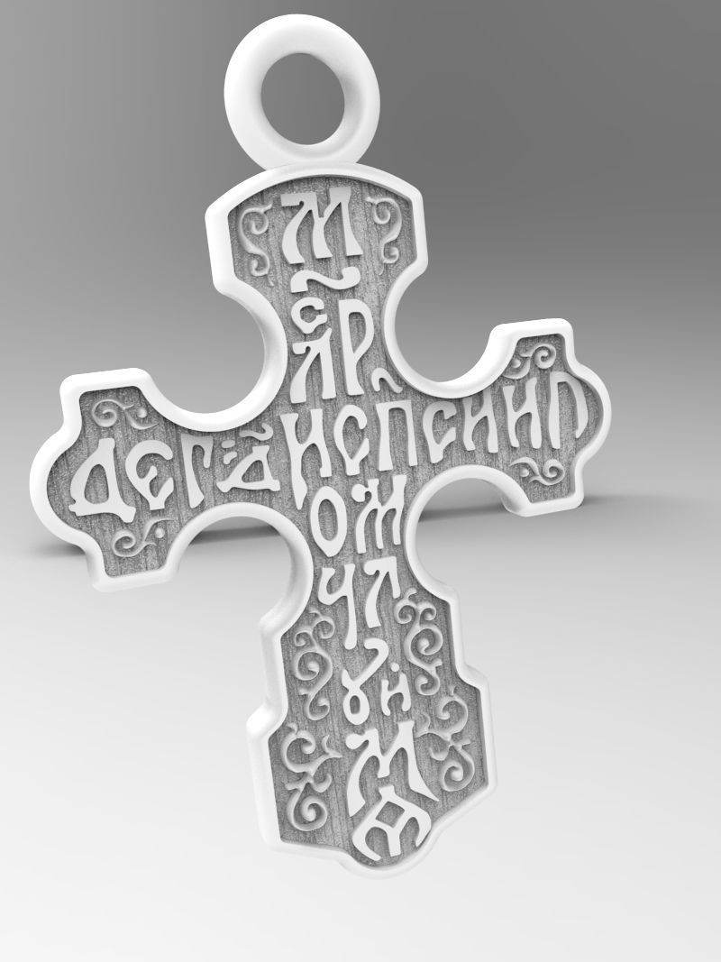Krest-cross 3D print model gold cross pendant 3D print model_6