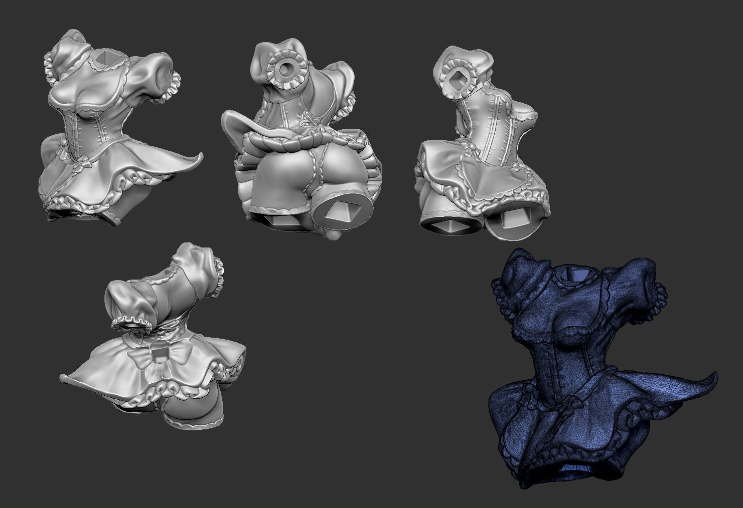 French Maid Pinup - FREE Free 3D print model_7