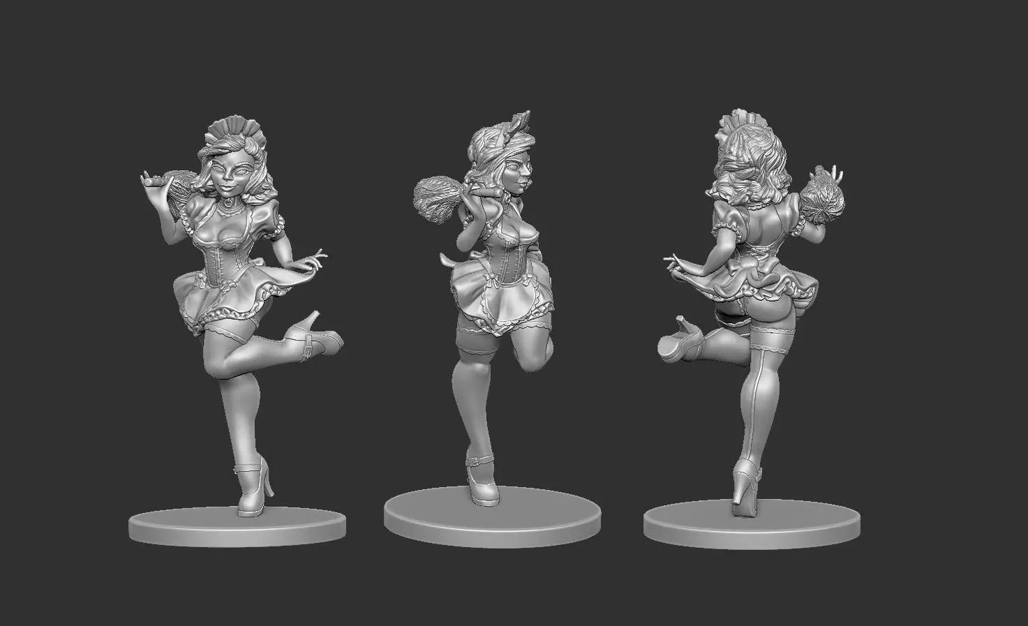 French Maid Pinup - FREE Free 3D print model_0