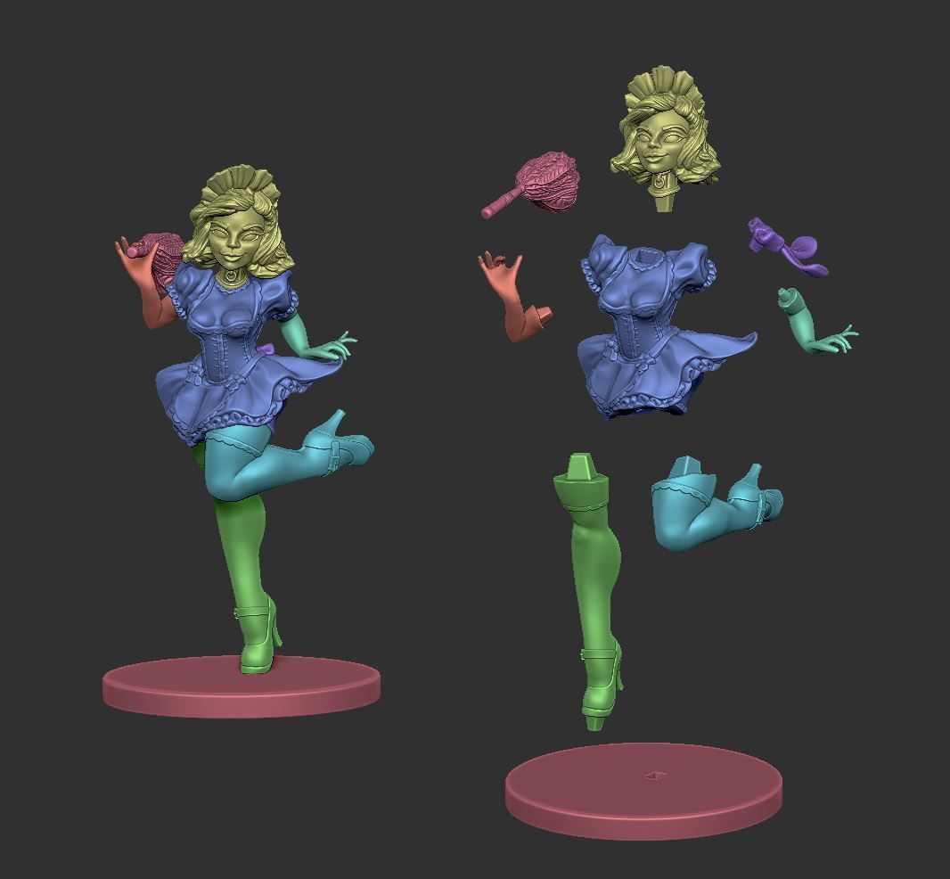 French Maid Pinup - FREE Free 3D print model_4