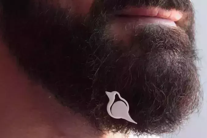 Robin for beard - front wearing 3D print model