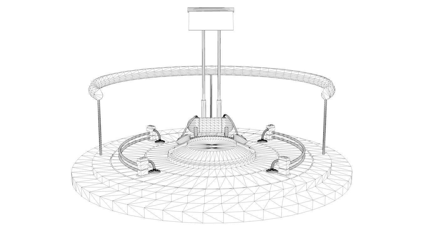 Sci-fi cyberpunk Teleport platform Low-poly 3D model_5