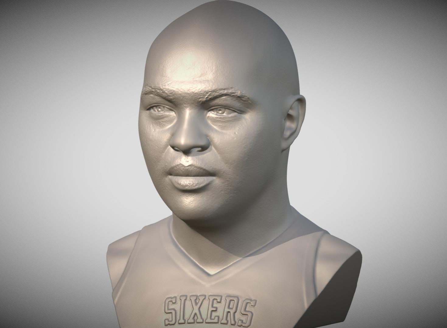Charles Barkley bust 3D printing ready stl obj formats 3D print model_2