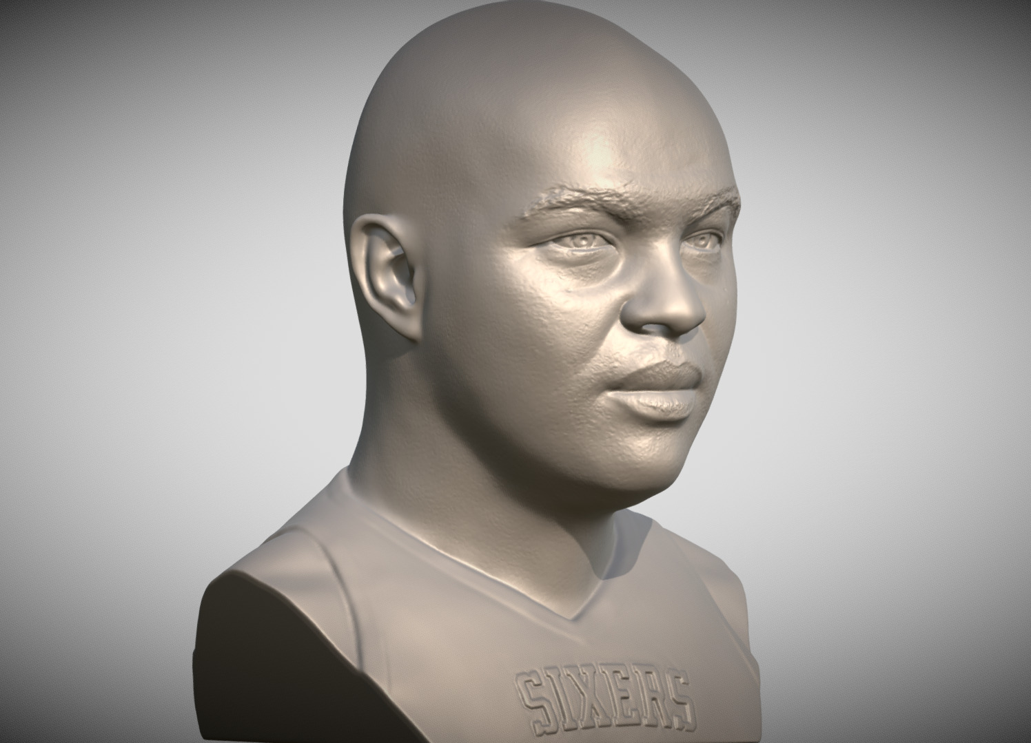 Charles Barkley bust 3D printing ready stl obj formats 3D print model_4