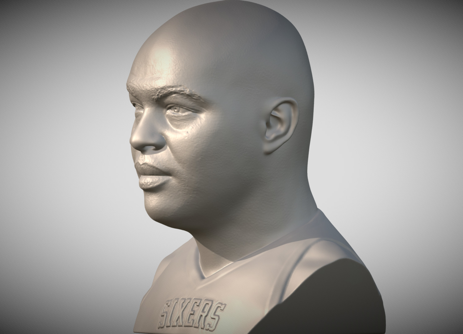 Charles Barkley bust 3D printing ready stl obj formats 3D print model_3