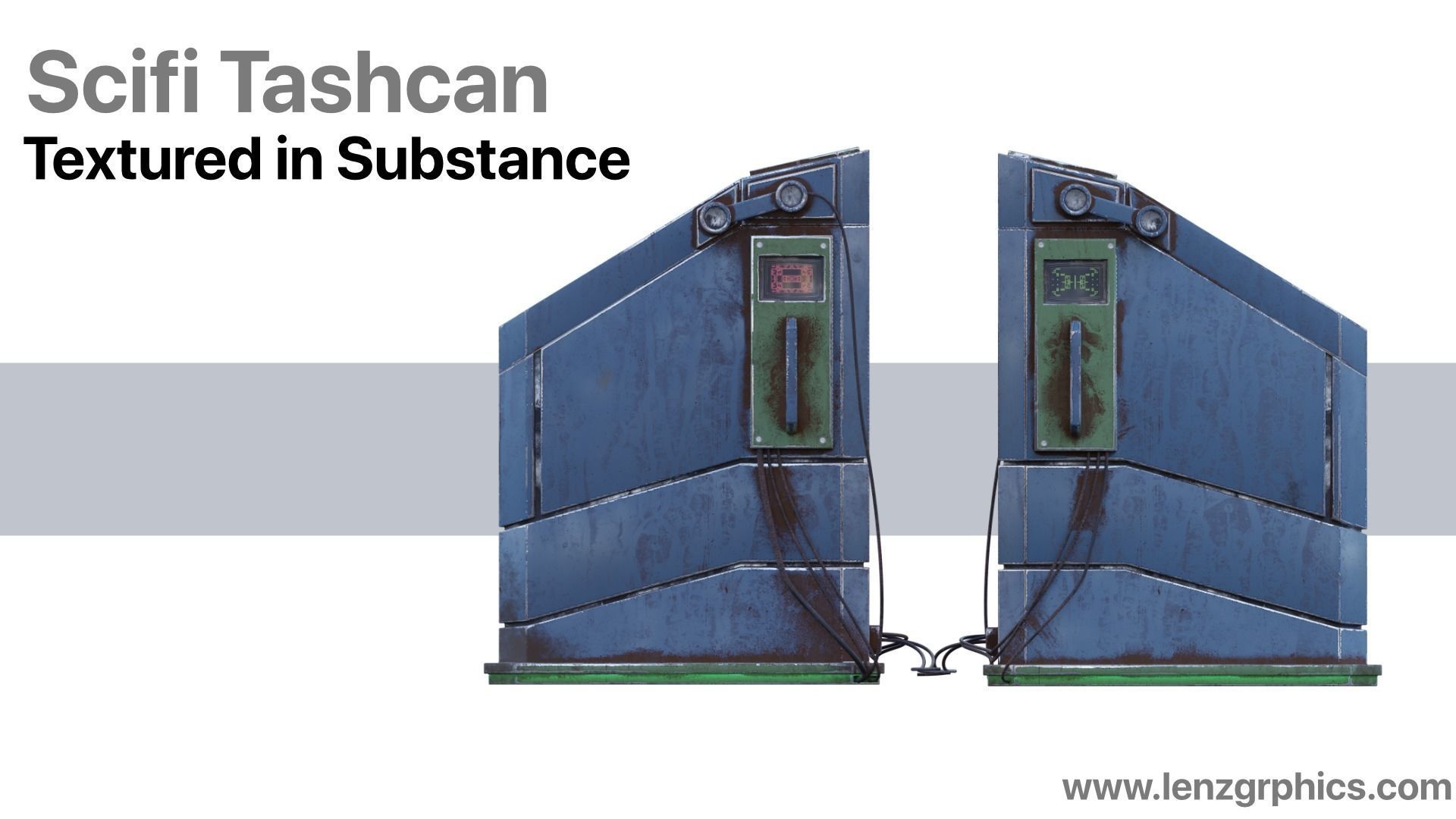 Scifi Trashcan Low-poly 3D model_2