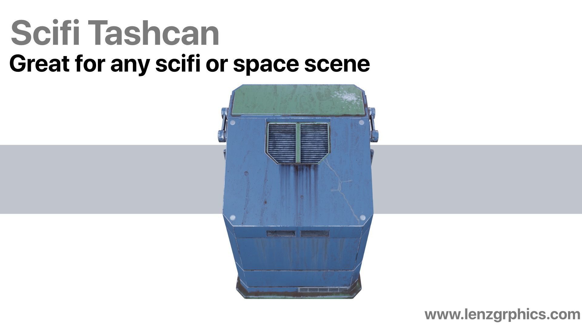 Scifi Trashcan Low-poly 3D model_5