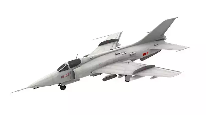 Lowpoly Nanchang Q-5 Aircraft Low-poly 3D model