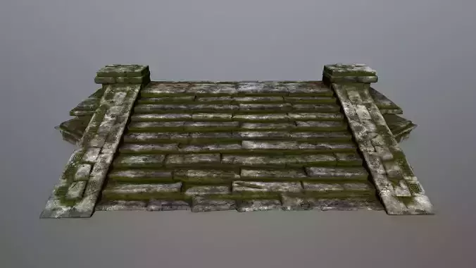 stair stone bridge with moss