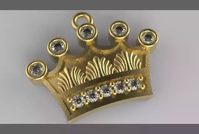 CHARM gold crown with turquoise stones