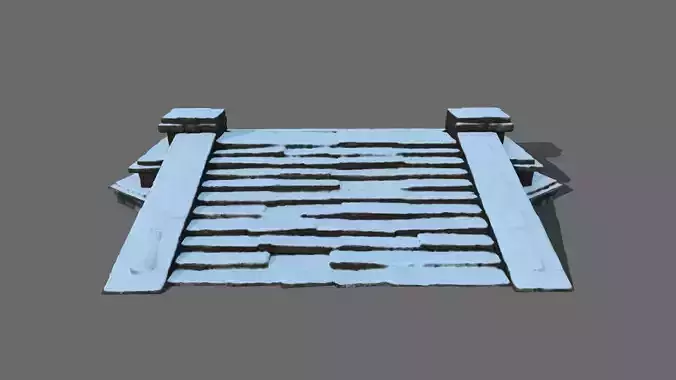 stair roof with snow