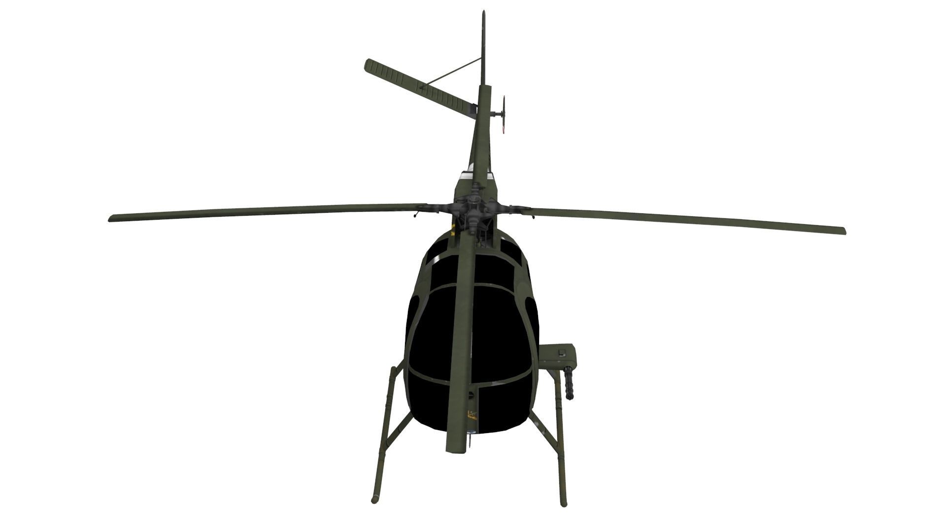 Hughes OH-6 Cayuse Aircraft Low-poly 3D model_5
