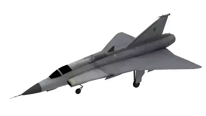 LowpolySaab 35 Draken Aircraft
