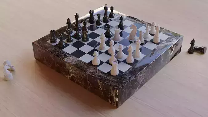 marble chess set 3D model