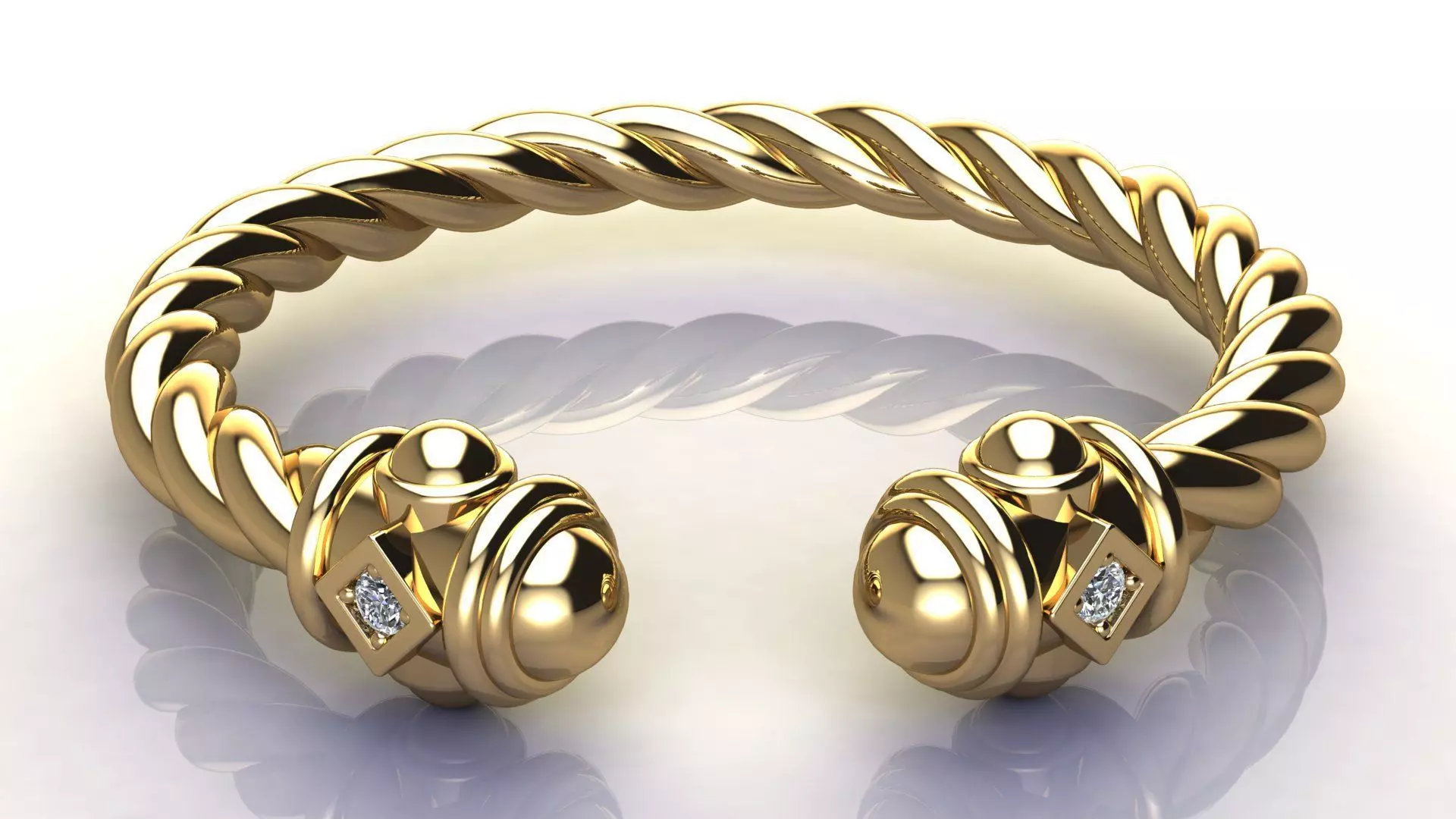 Renaissance Ring with Diamonds size 17 mm 3D print model