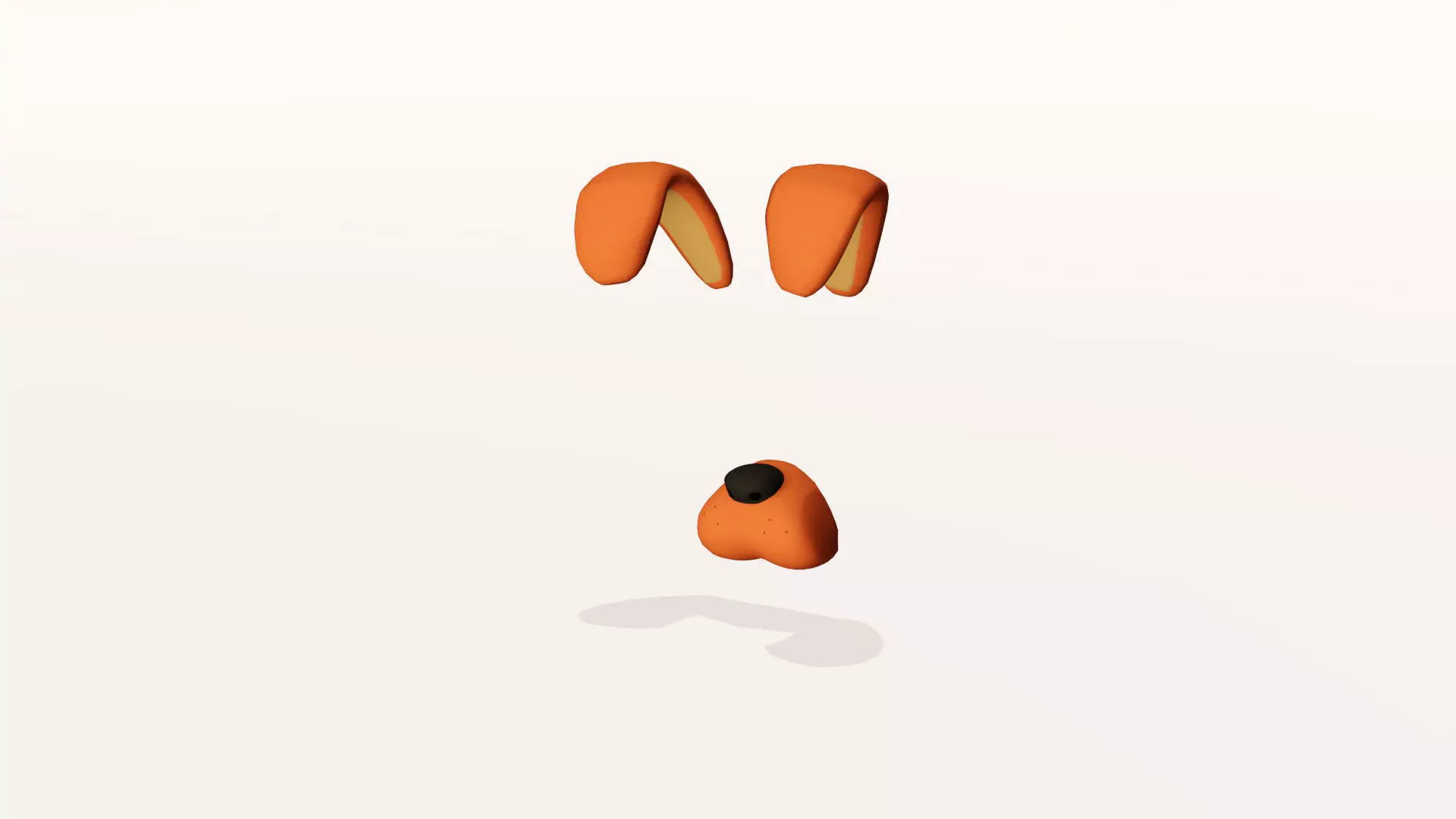  Dog face 3D AR model Low-poly 3D model_0