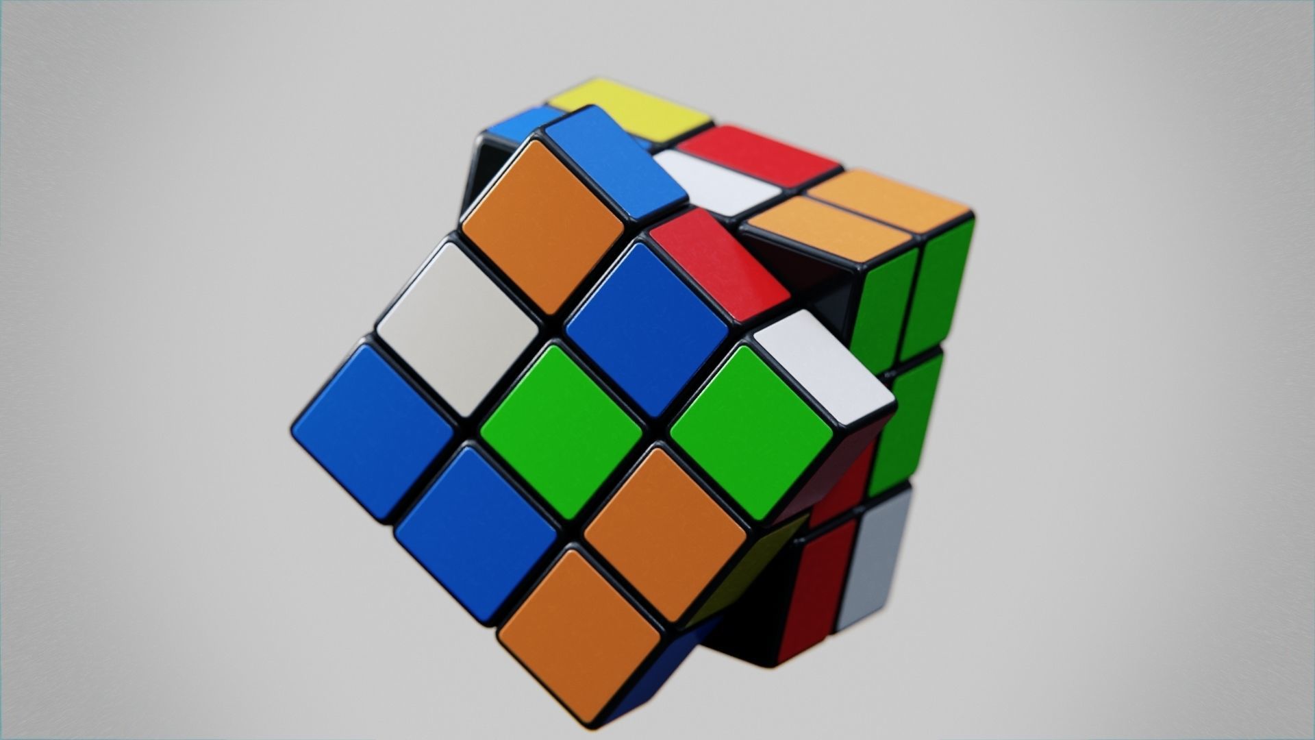 Rigged Rubiks Cube Low-poly 3D model_5