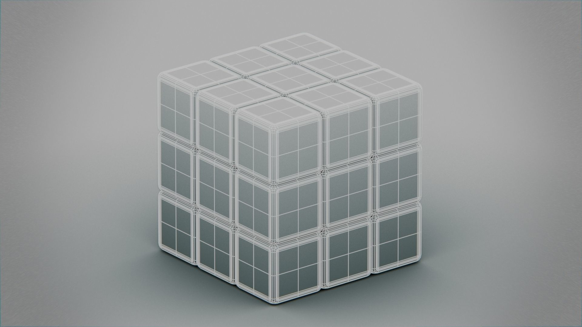 Rigged Rubiks Cube Low-poly 3D model_2