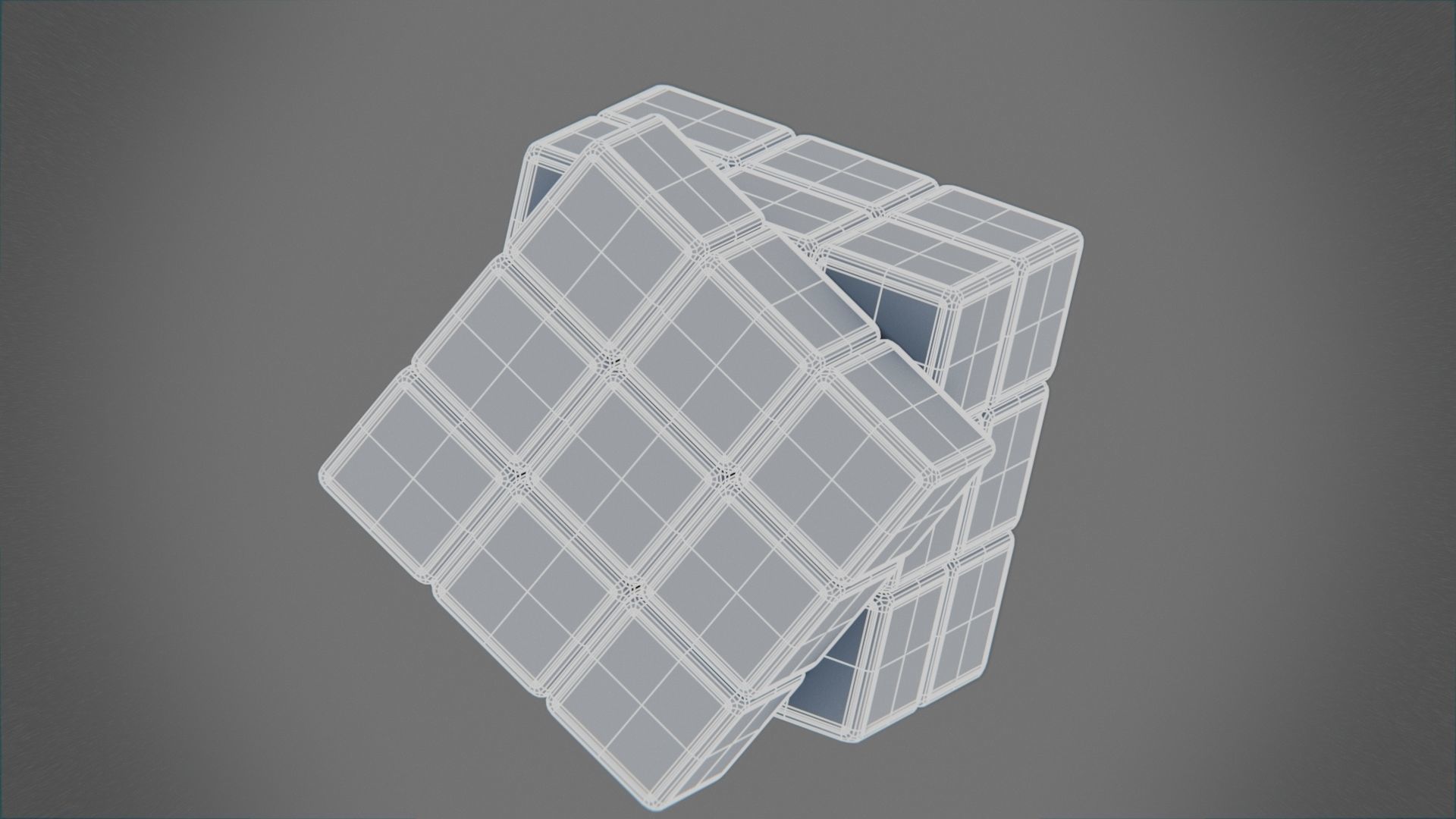 Rigged Rubiks Cube Low-poly 3D model_6