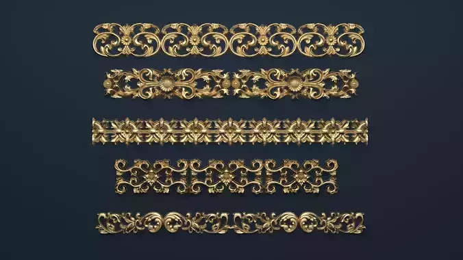 Classic decor ornament v-3D model02