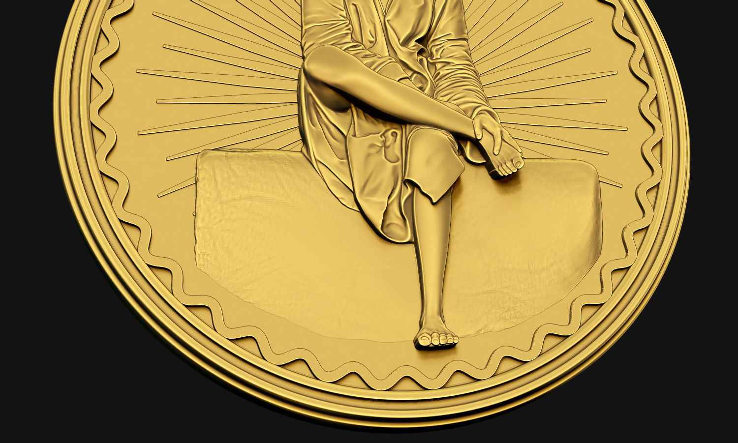 Sai Baba Coin Pendant 3D print model_7
